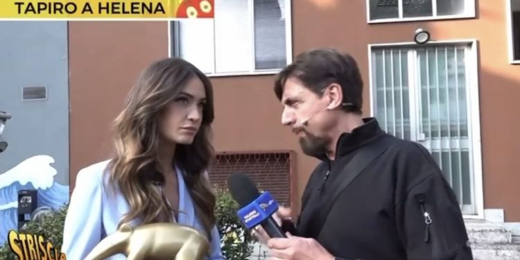 Helena Prestes a Striscia La Notizia (Foto: Screen)