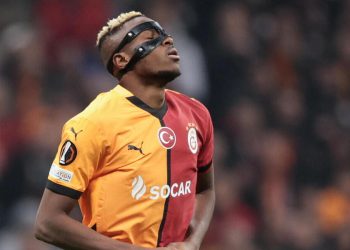 Victor Osimhen con la maglia del Galatasaray (Foto ANSA)