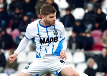 Andrea Ghion stacca con il Sassuolo (da facebook.com/officialsassuolocalcio)