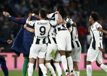 La Juventus esulta allo stadio Olimpico (Foto ANSA)