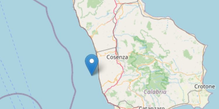 Terremoto Costa Calabra Occidentale, 9 Aprile 2025 (Foto Ingv)