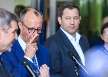 Prove di Grosse Koalition in Germania. Da s: Markus Soeder, Friedrich Merz, Lars Klingbeil e Saskia Esken (Ansa)