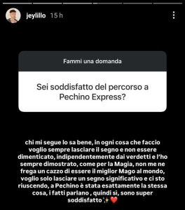 Jey Lillo Magici a Pechino Express 2025 (fonte instagram)