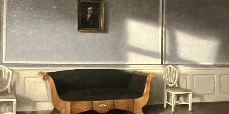 Vilhelm Hammershøi, "Luce del sole nel salotto III" (1903, particolare)