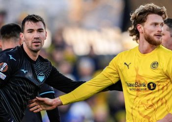 Alessio Romagnoli marca Kasper Hogh in Bodo/Glimt Lazio (Foto ANSA)