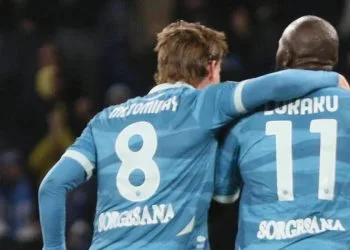L'esultanza di Scott McTominay e Romelu Lukaku con il Napoli (Foto ANSA)