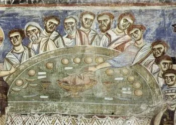 Autore ignoto, Ultima cena, XI secolo (particolare)