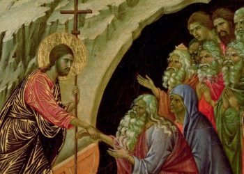 Duccio di Buoninsegna, "Maestà" del Duomo di Siena, "Discesa agli inferi" (1308-11, particolare)