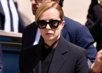 Il premier Giorgia Meloni ai funerali di papa Francesco, 27 aprile 2025 (Ansa)