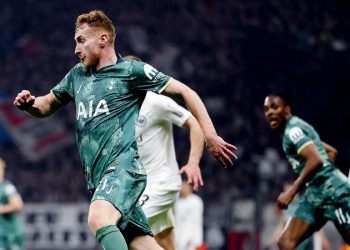 Dejan Kulusevski con il Tottenham in Europa League (Foto ANSA)