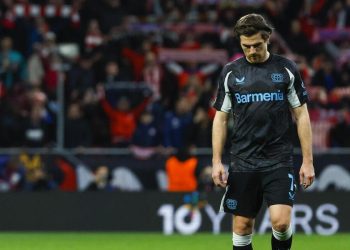 La delusione di Jonas Hofmann con il Bayer Leverkusen (Foto ANSA)