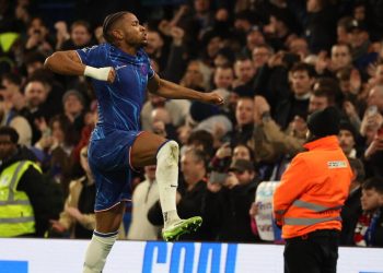 Christopher Nkunku esulta con la maglia del Chelsea (Foto ANSA)