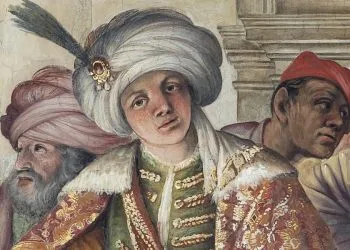 Carlo Saraceni, "Ambasceria persiana guidata da Robert Sherley" (1666 ca., particolare)