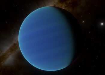 Rappresentazione artistica del probabile pianeta di acqua Kepler-10c (credit INAF - Marco Galliani)