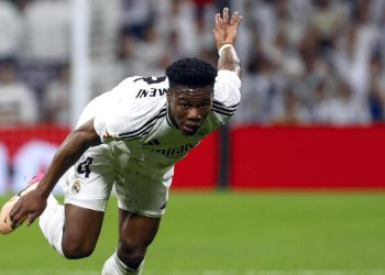 Aurélien Tchouaméni con la maglia del Real Madrid (Foto ANSA)