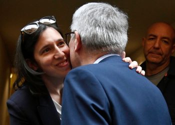 Elly Schlein con Maurizio Landini (Ansa)