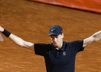 Jannik Sinner esulta agli Internazionali d'Italia 2025 Roma (Foto ANSA)