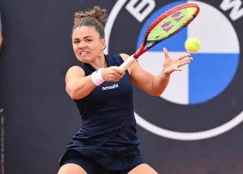 Jasmine Paolini impegnata agli Internazionali d'Italia 2025 Roma (Foto ANSA)