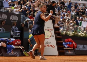 La grinta di Jasmine Paolini agli Internazionali d'Italia 2025 Roma (Foto ANSA)