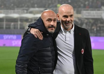 Vincenzo Italiano e Stefano Pioli prima di un Fiorentina Milan (Foto ANSA)