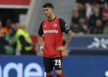 Exequiel Palacios, centrocampista argentino del Bayer Leverkusen (Foto ANSA)