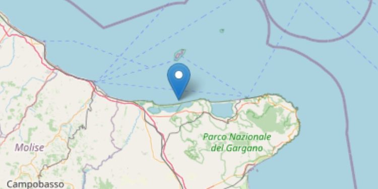 Terremoto Costa Garganica 24 maggio 2025 (Foto INGV)
