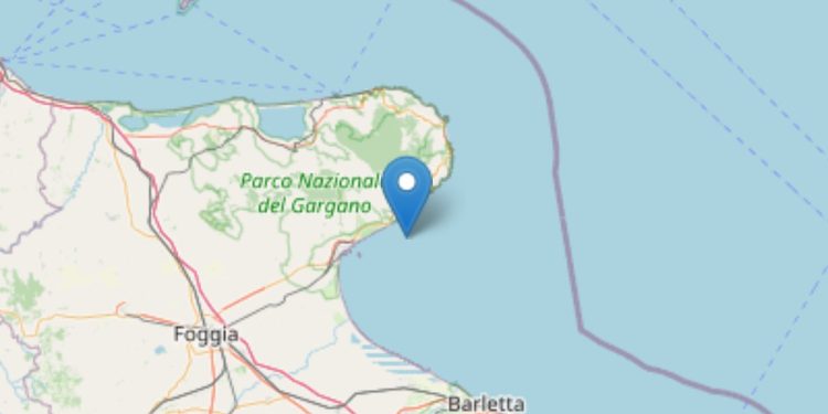 Terremoto Golfo di Manfredonia 26 maggio 2025 (Foto INGV)