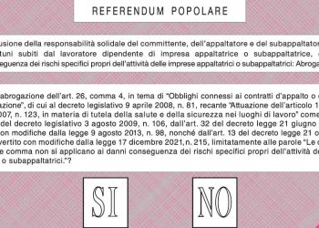 Quesito n.4 referendum sicurezza sul lavoro