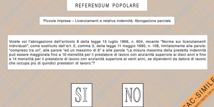 Quesito 2 sulle piccole imprese referendum 2025, scheda arancione