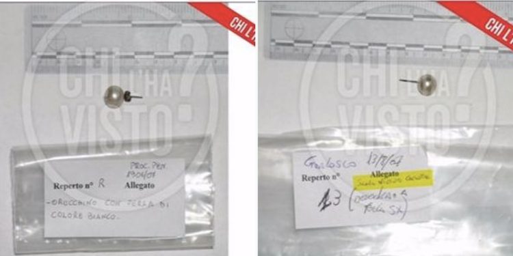 Gli orecchini mai esaminati dalla scena del crimine del delitto di Garlasco (Foto: Facebook Chi l'ha visto?)