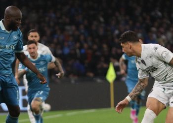 Luca Marianucci contro Romelu Lukaku in Napoli Empoli (Foto ANSA)