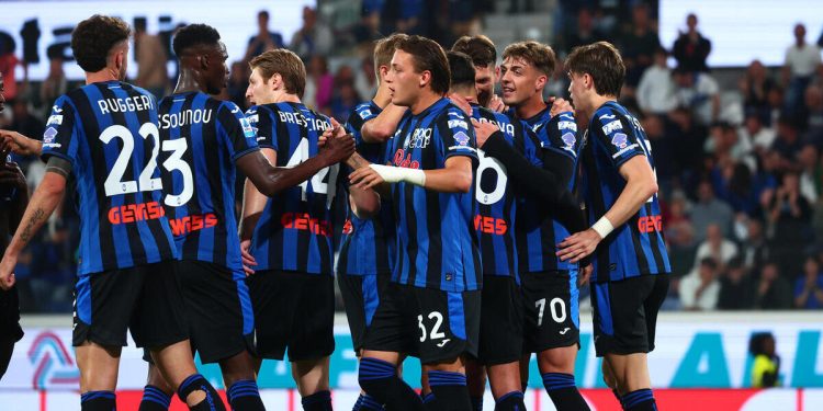 L'Atalanta festeggia un gol in Serie A (Foto ANSA)