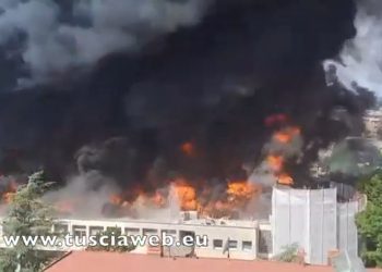 Incendio università di Viterbo (Foto: Youtube)