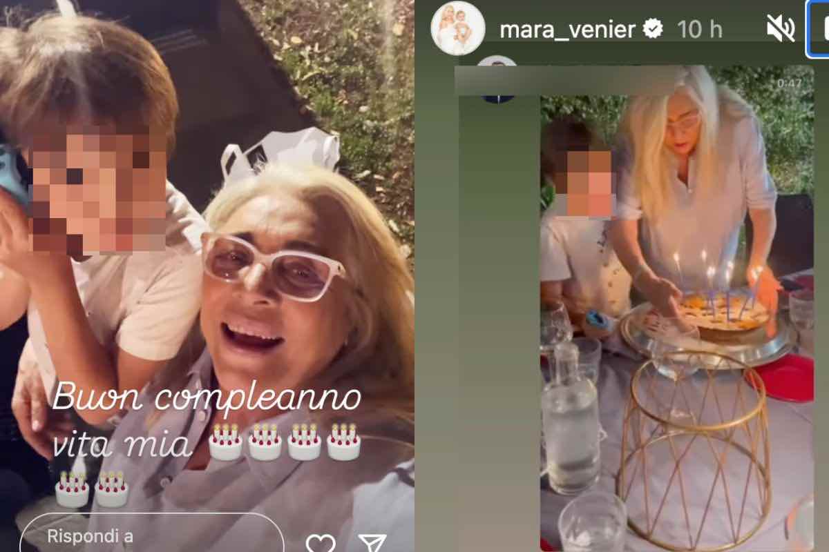 mara venier outfit per il party del nipotino
