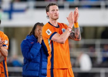 Wout Weghorst al termine di Finlandia Olanda (Foto ANSA)