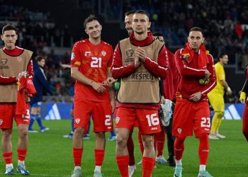 I calciatori della Macedonia del Nord (Foto ANSA)