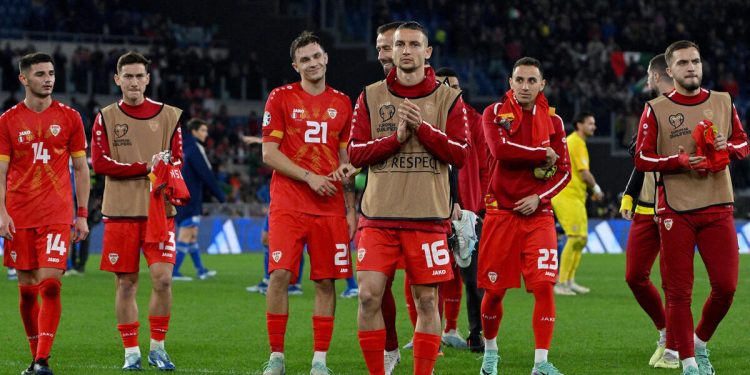 I calciatori della Macedonia del Nord (Foto ANSA)