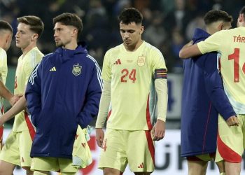 La Spagna U21 in campo in amichevole (Foto ANSA)