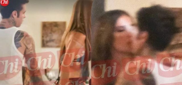 Bacio tra Fedez e Clara (fonte foto CHI)