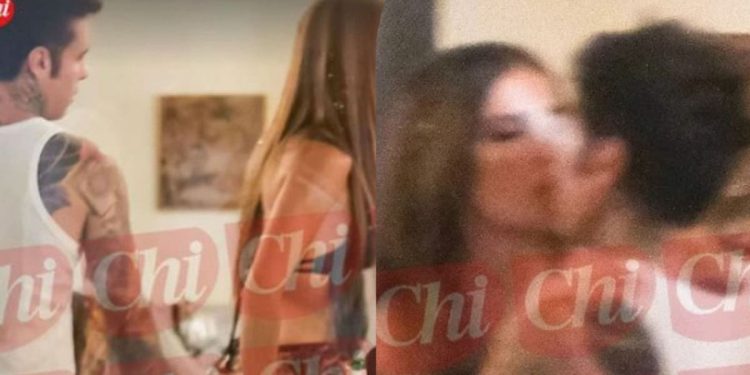 Bacio tra Fedez e Clara (fonte foto CHI)