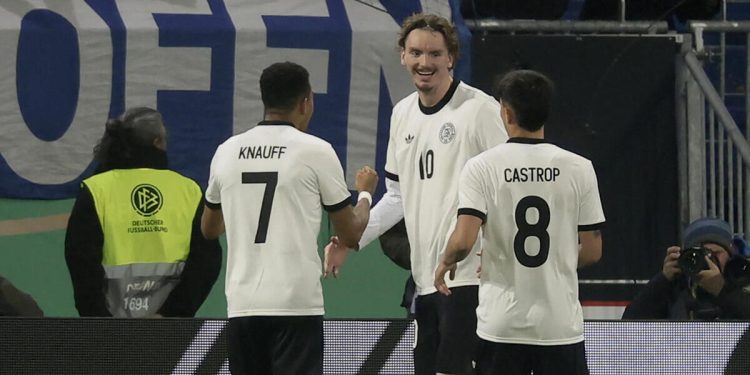 Nick Woltemade a segno con la Germania U21 (Foto ANSA)