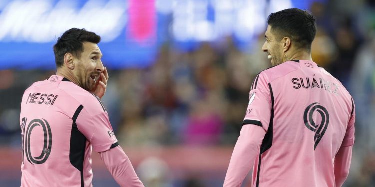Leo Messi e Luis Suarez con l'Inter Miami (Foto ANSA)