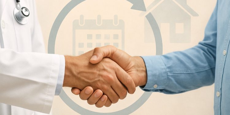 Stretta di mano tra medico e paziente (Foto: CHATGPT)