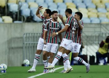 L'esultanza dei calciatori della Fluminense (Foto ANSA)