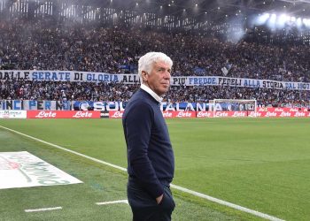 Gian Piero Gasperini sulla panchina dell'Atalanta (Foto ANSA)