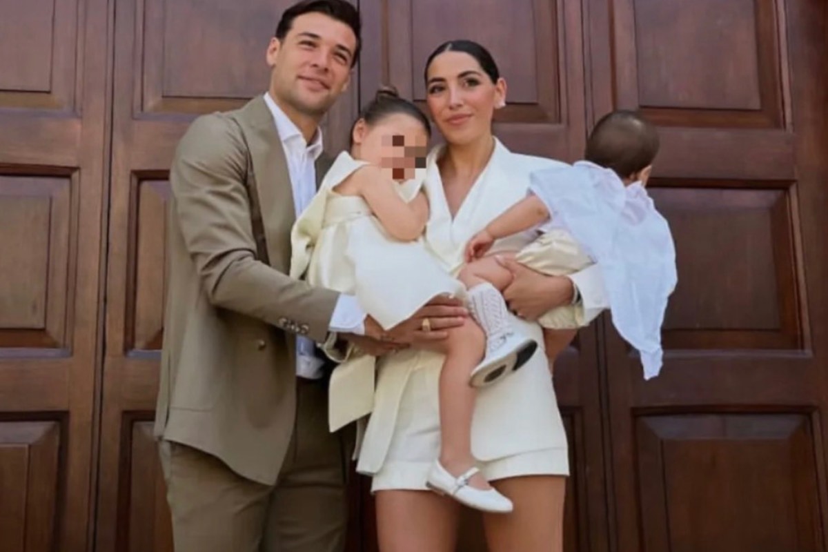 Virginia Mihajlovic con il marito (battesimo)