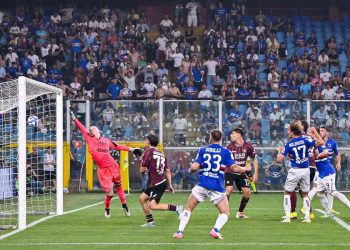 Il gol di Melle Meulensteen in Sampdoria Salernitana (da facebook.com/sampdoria)
