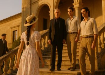 Gattopardo, Angelica sale la scalinata (Foto: ChatGPT)