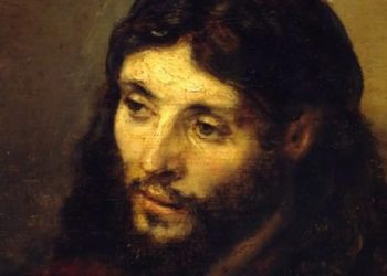 Rembrandt, Volto di Cristo (dettaglio)