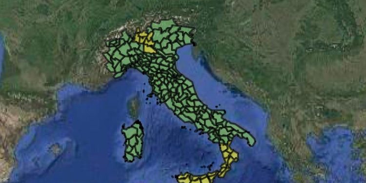 Allerta meteo 20 giugno 2025 (Foto: Protezione Civile)